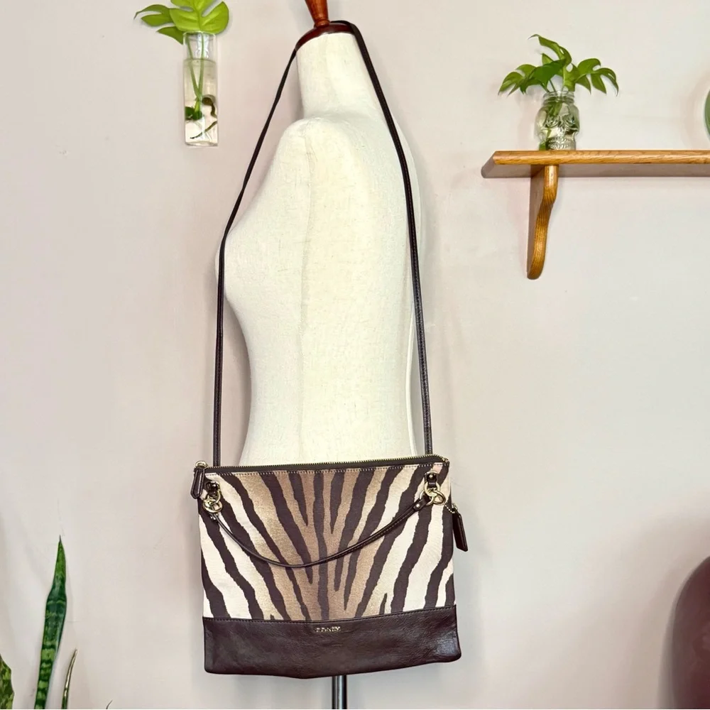 Coach Zebra Print Brown and Cream Women's Bag